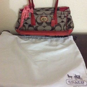 Coach purse with scarf